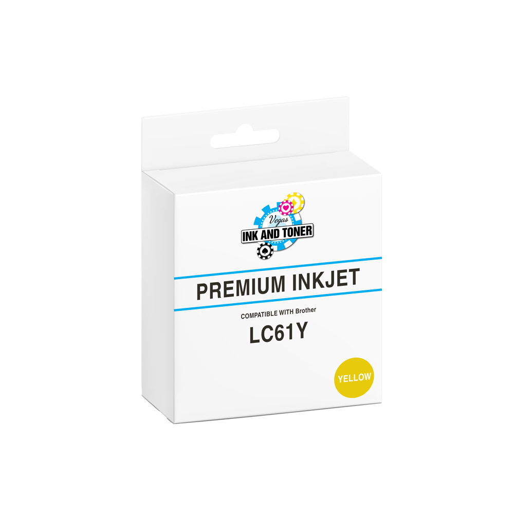 Remanufactured Brother LC61Y Yellow Ink Cartridge (325 pages)