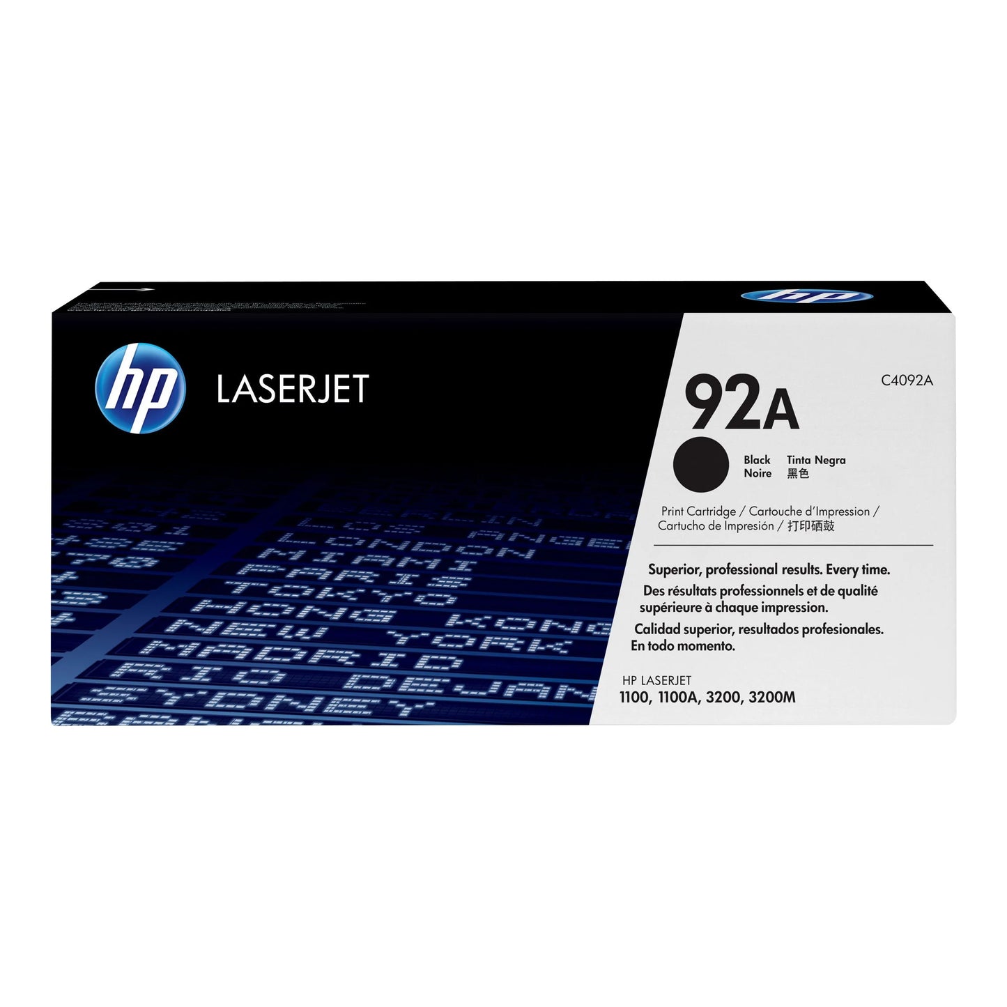 Genuine HP 92A Black Toner Cartridge, C4092A (2,500 pages)
