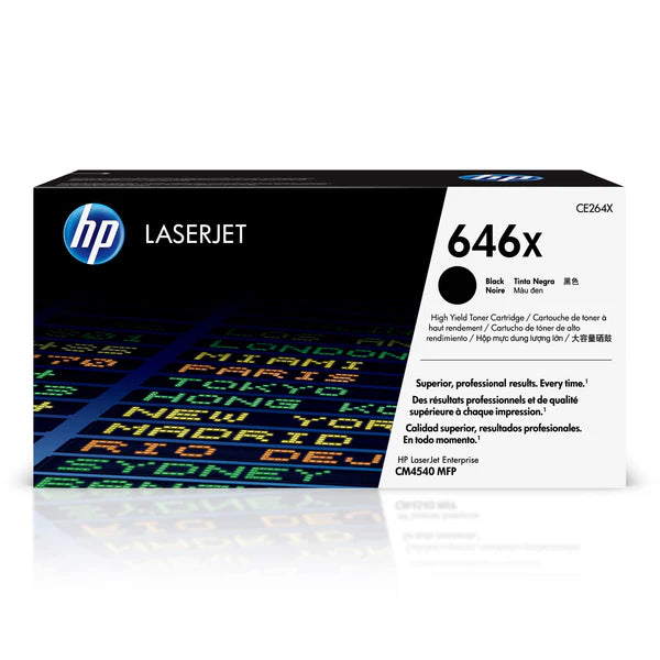 Genuine HP 646X Black Toner Cartridge, CE264X (17,000 pages)