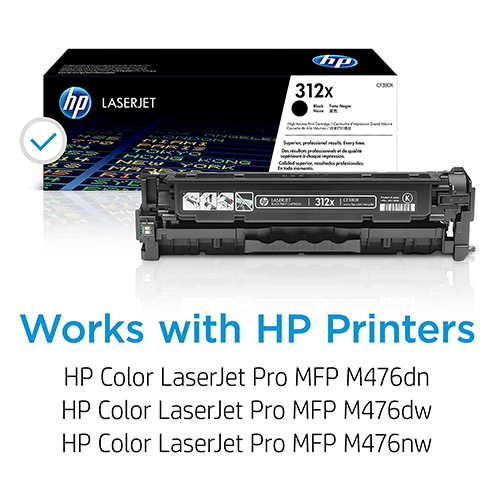 Genuine HP 312X High Yield Black Toner Cartridge, CF380X (4,400 pages) i