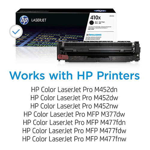 Genuine HP 410X High Yield Black Toner Cartridge, CF410X (6,500 pages) i