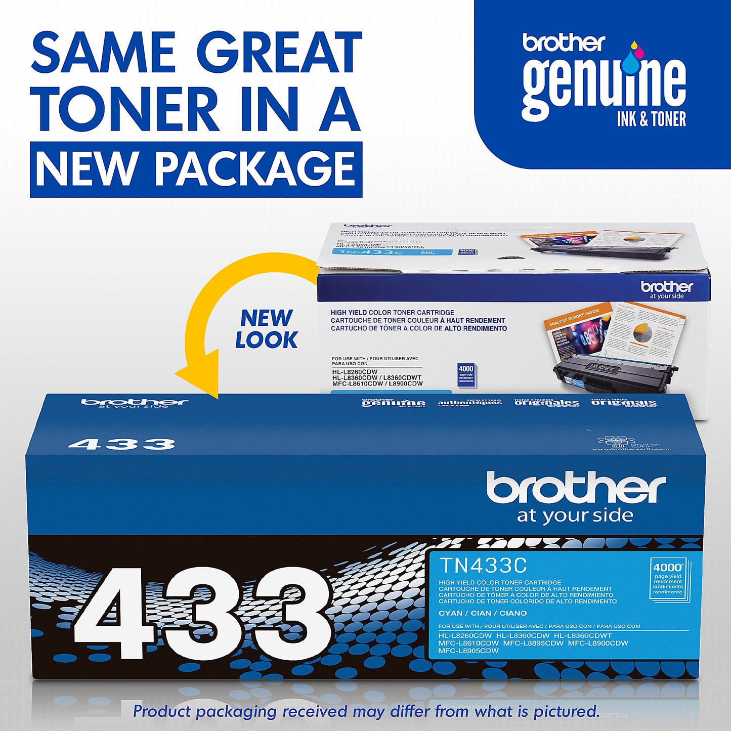 Genuine Brother TN433C Cyan Toner Cartridge (4,000 pages) Image 3