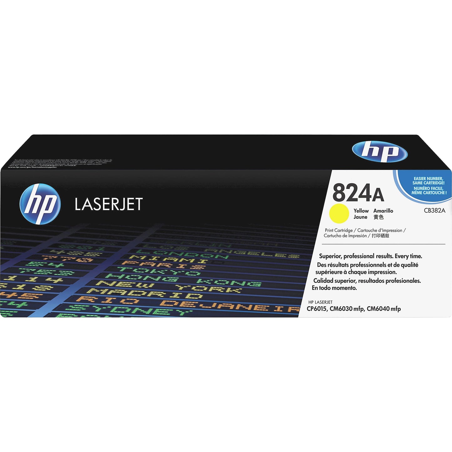 Genuine HP 824A Yellow Toner Cartridge, CB382A (21,000 pages) Image 1