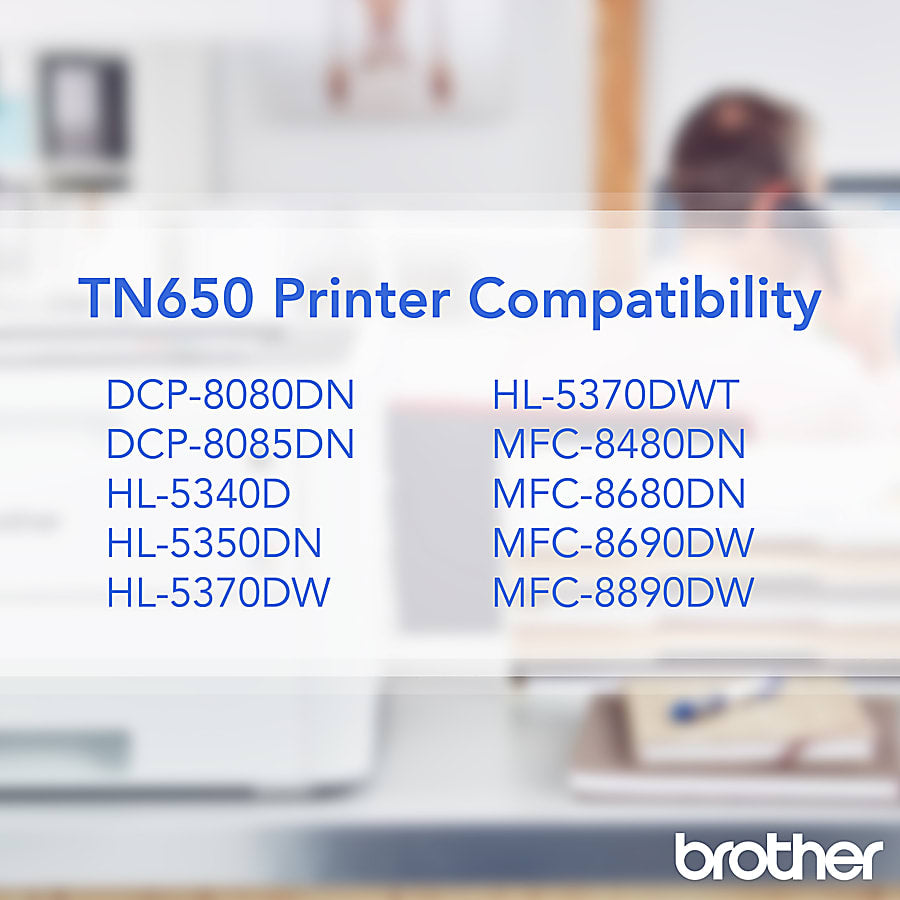 Genuine Brother TN650 High Yield Black Toner Cartridge (8,000 pages) Image 3