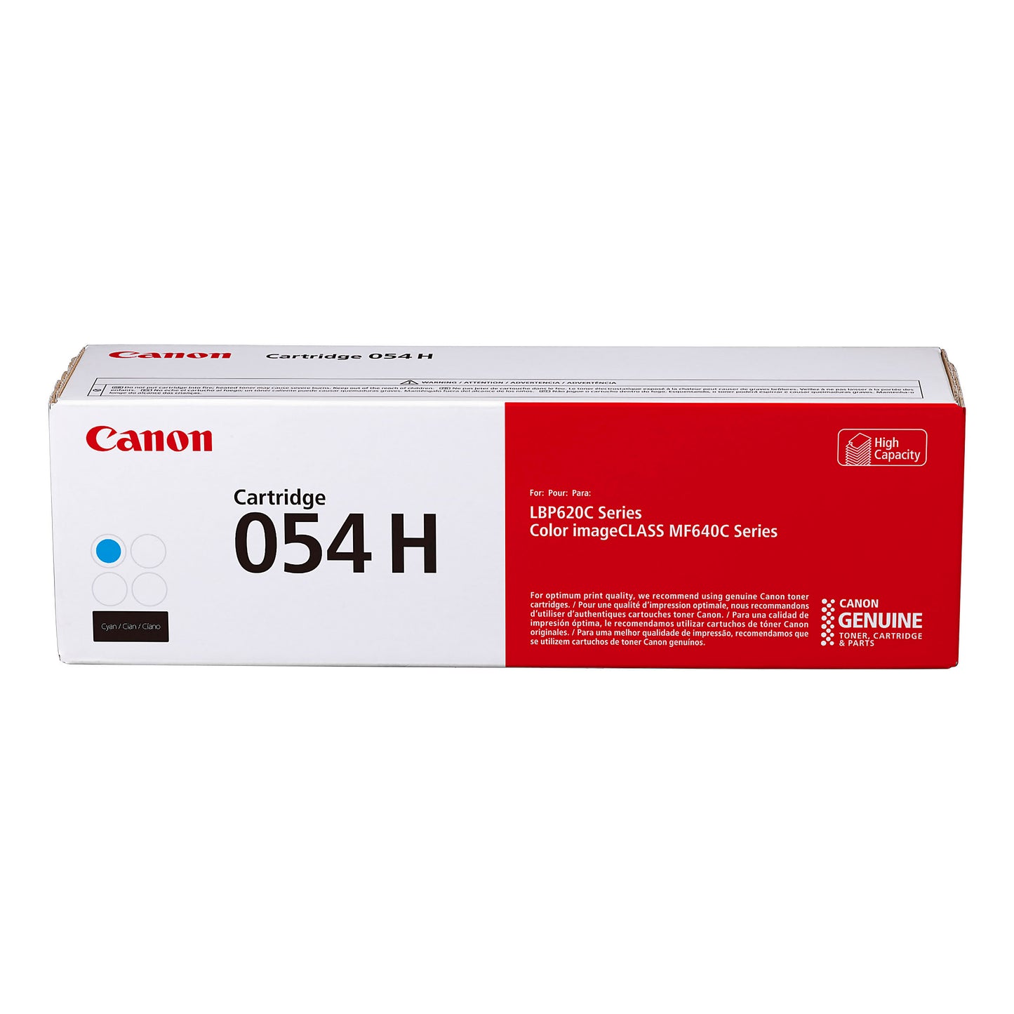 Genuine Canon 054H Cyan High Yield Cyan Toner Cartridge (2,300 pages) Image 1