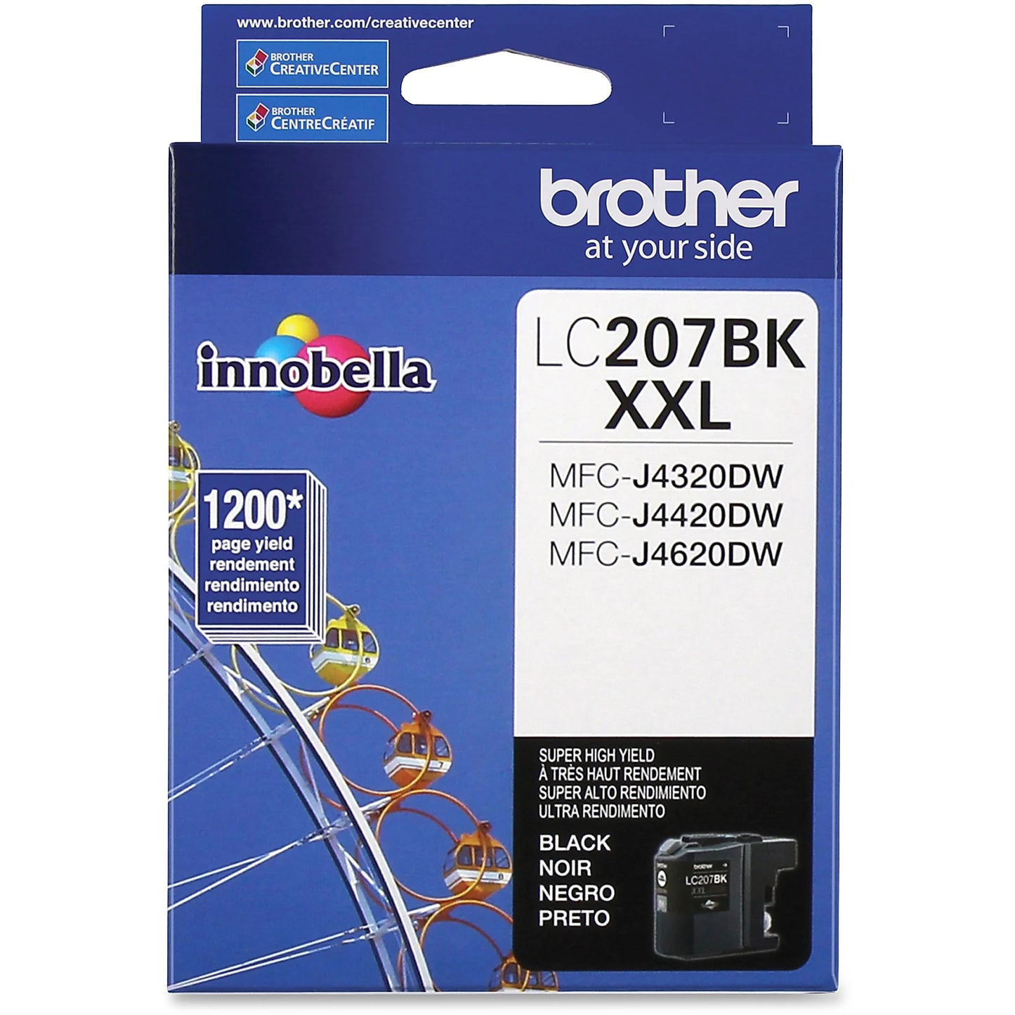 Genuine Brother LC207BK Black Ink Cartridge (1,200 pages)