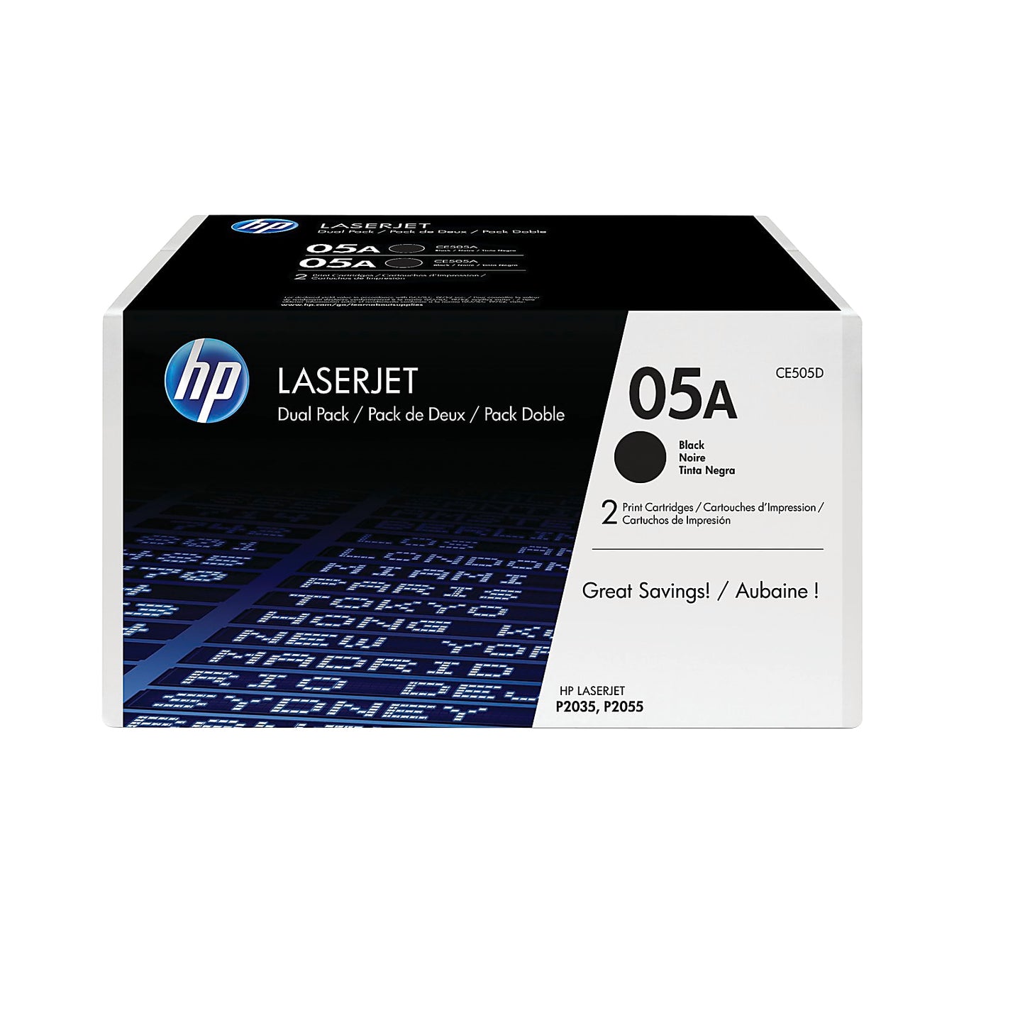 Genuine HP 05A Black Toner Cartridge, CE505A (2,300 pages) Image 1