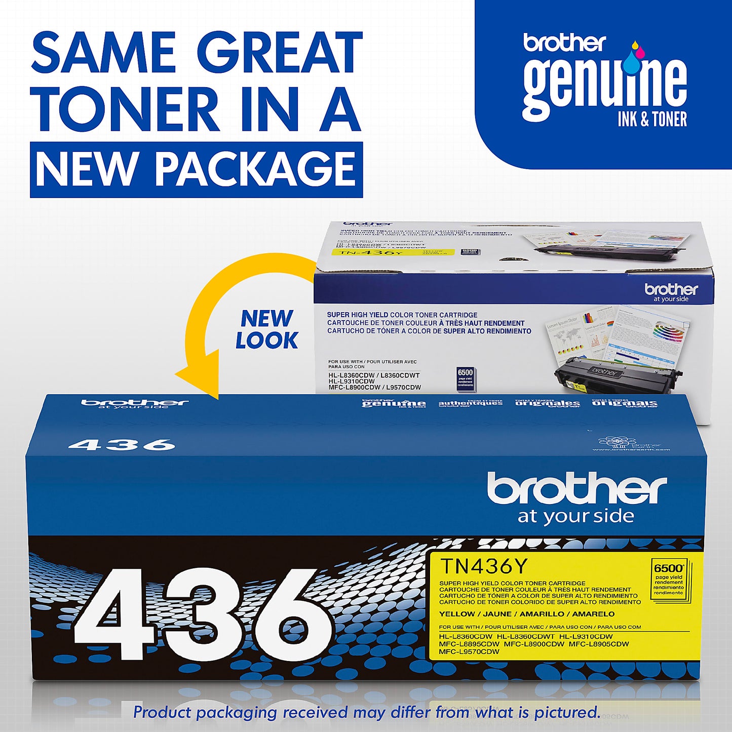 Genuine Brother TN436Y Yellow Toner Cartridge (6,500 pages) Image 3