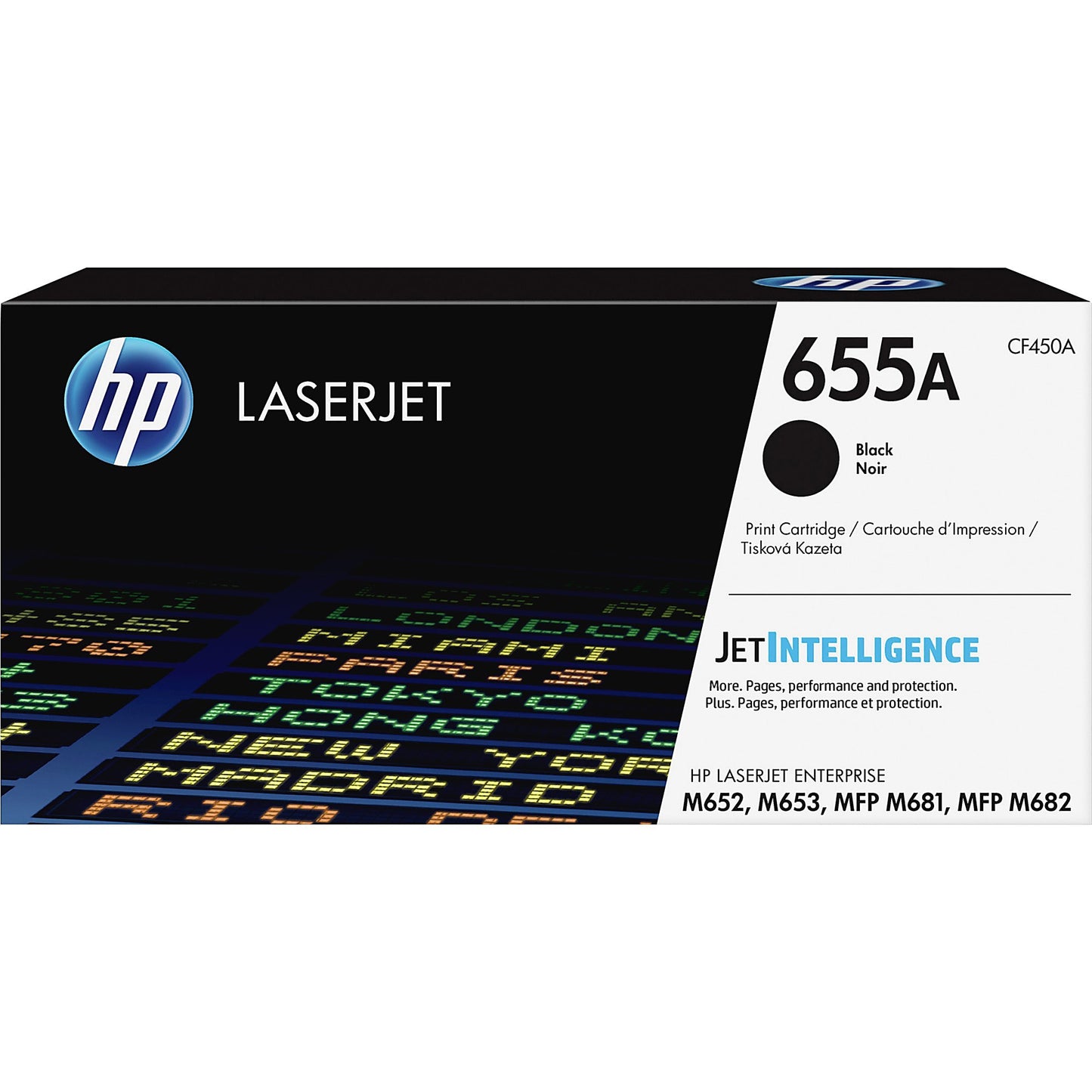 Genuine HP 655A Black Toner Cartridge, CF450A (12,500 pages) Image 1