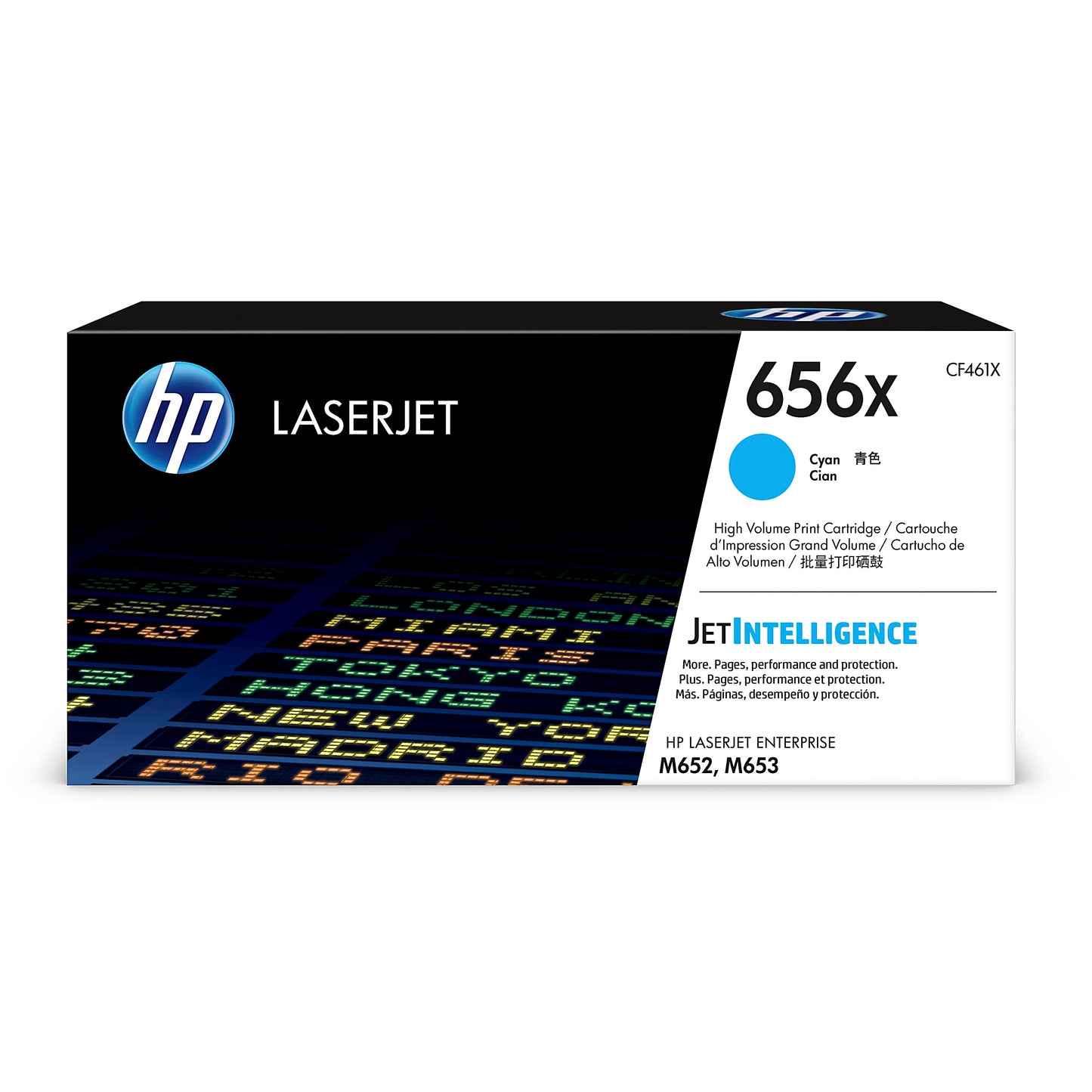 Genuine HP 656X High Yield Cyan Toner Cartridge, CF461X (22,000 pages) Image 1