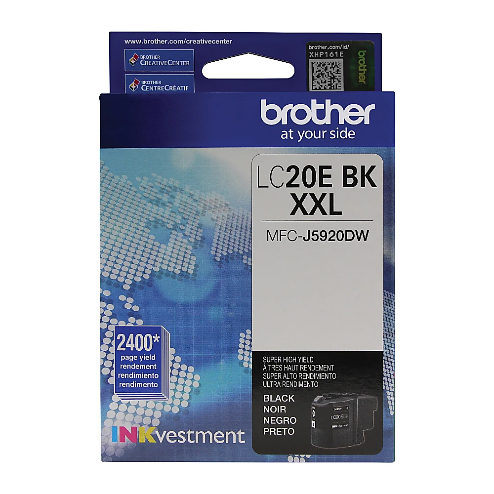 Genuine Brother LC20EBK Black Ink Cartridge (2,400 pages)