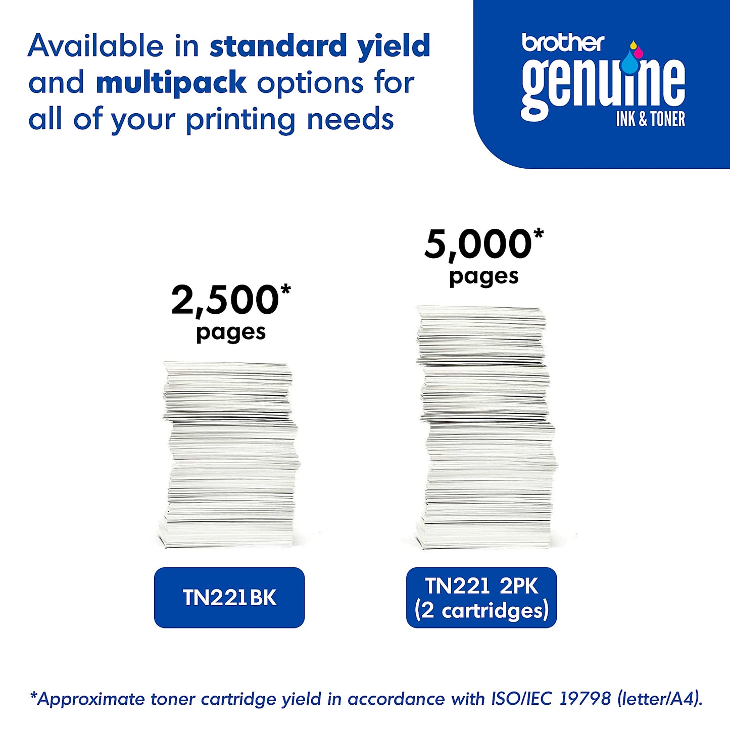 Genuine Brother TN221BK Black Toner Cartridge (2,500 pages) Image 7
