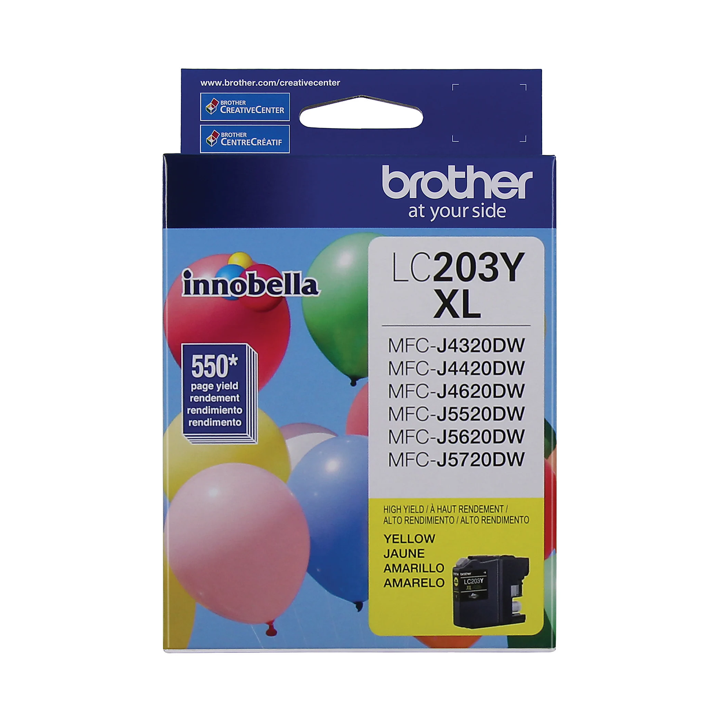Genuine Brother LC203Y High Yield Yellow Ink Cartridge (550 pages)
