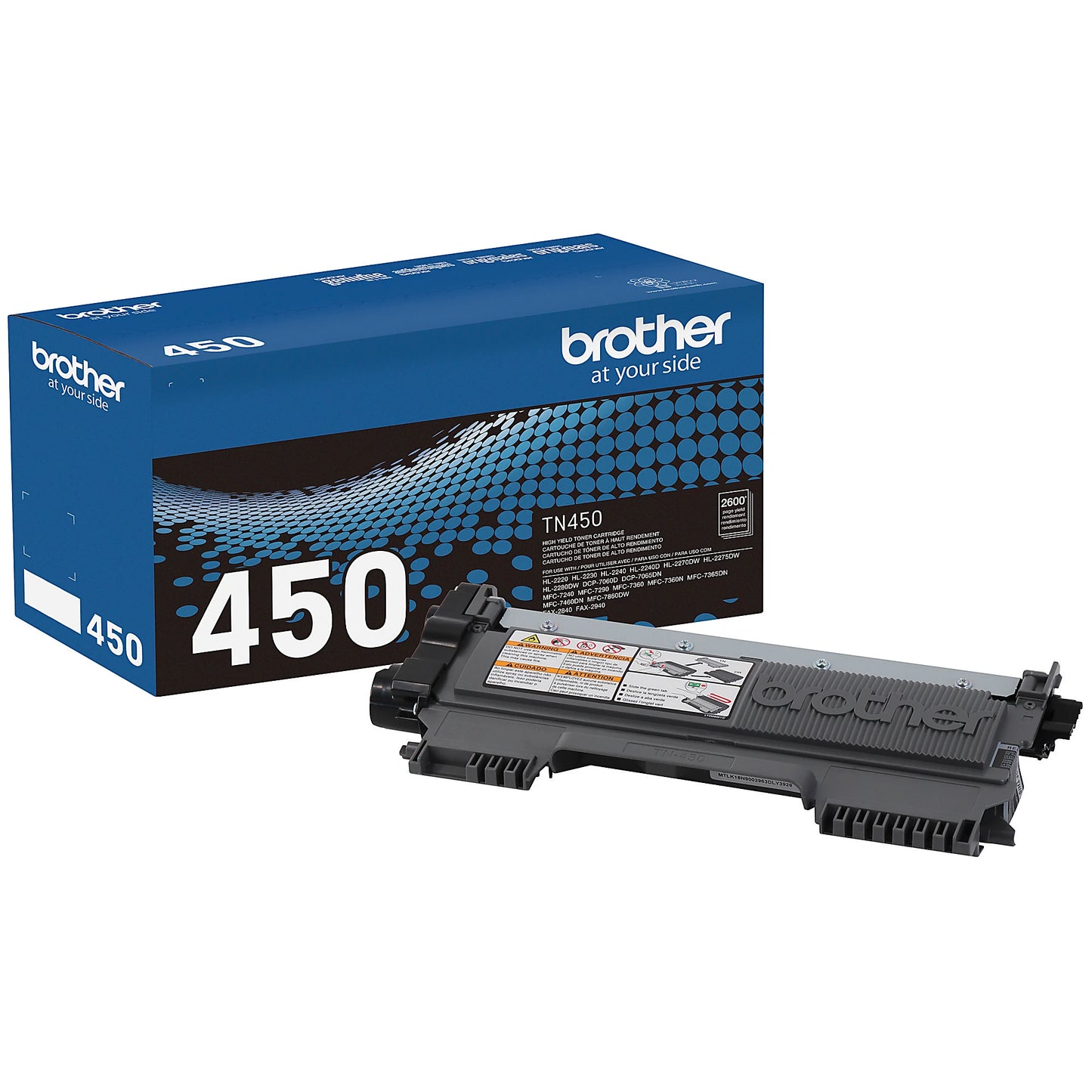 Genuine Brother TN450 High Yield Black Toner Cartridge (2,600 pages) Image 1