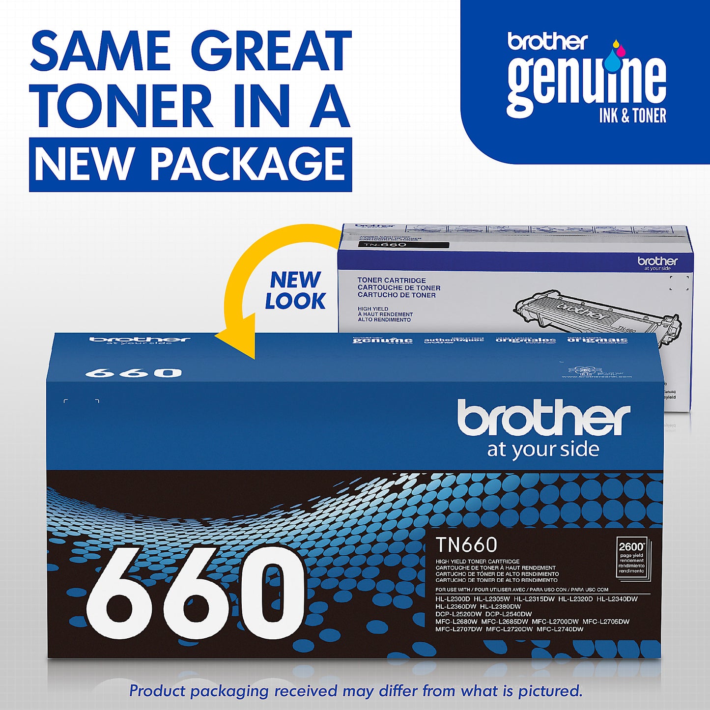Genuine Brother TN660 High Yield Black Toner Cartridge (2,600 pages) Image 3