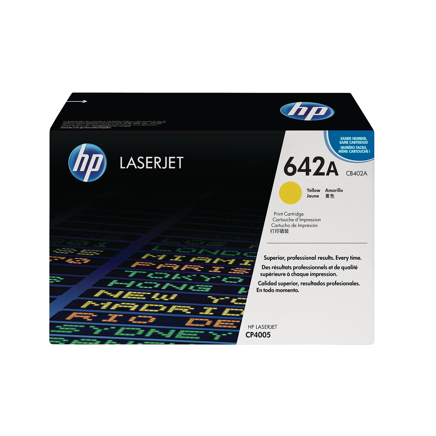 Genuine HP 642A Yellow Toner Cartridge, CB402A (7,500 pages)