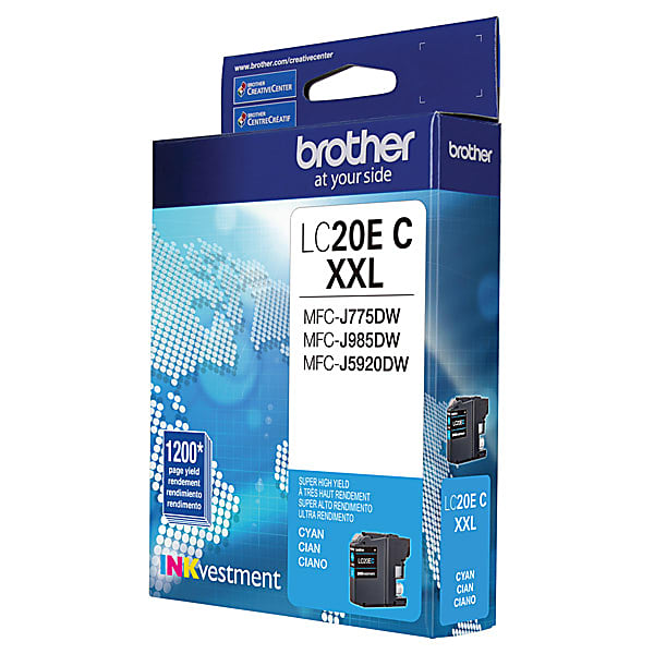 Genuine Brother LC20EC Cyan Ink Cartridge (1,200 pages) Image 2