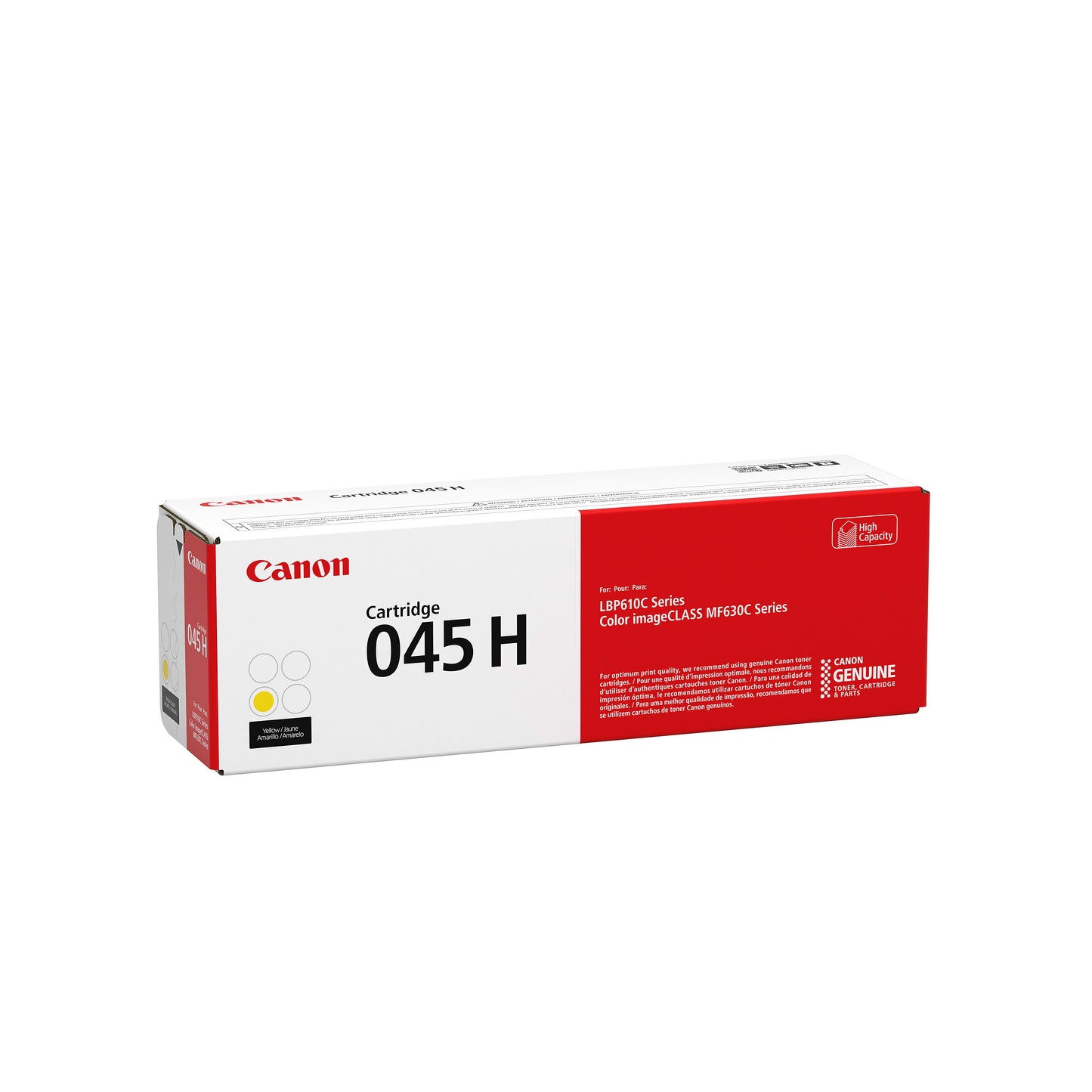 Genuine Canon 045H Yellow High Yield Yellow Toner Cartridge (2,200 pages)