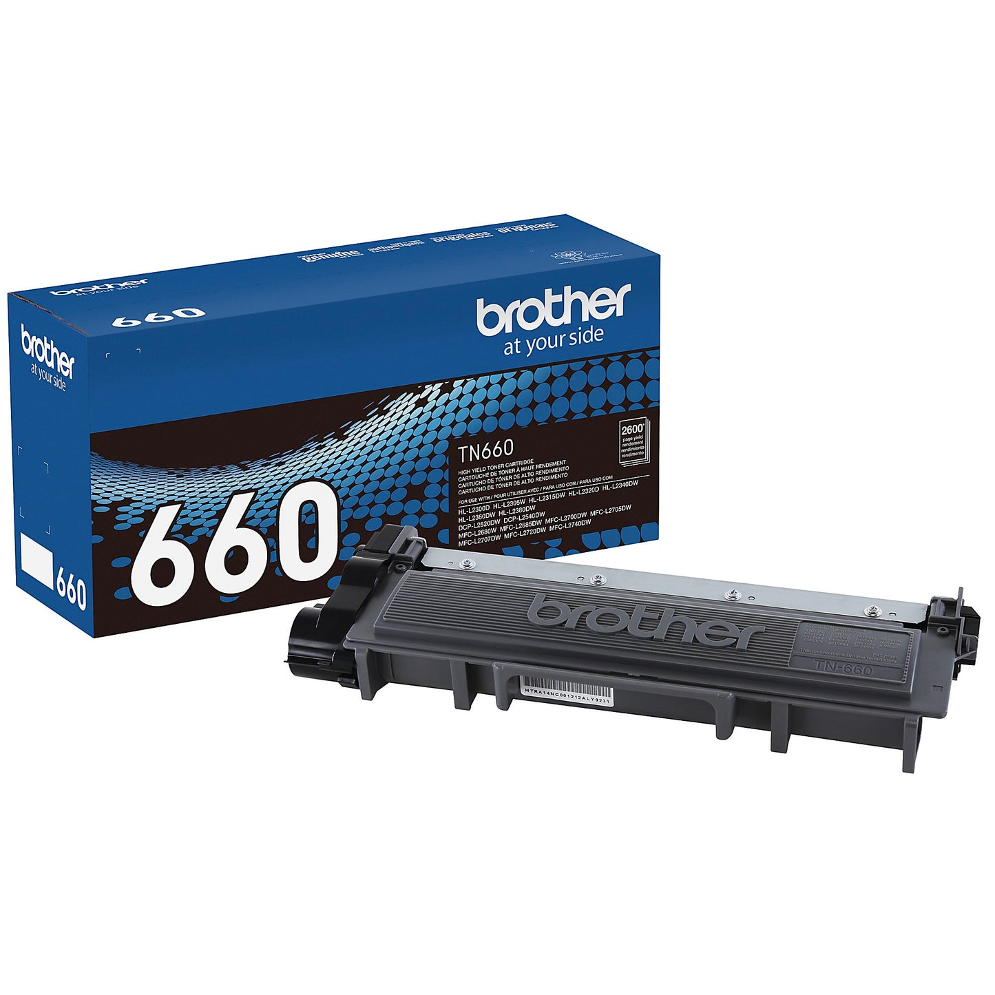 Genuine Brother TN660 High Yield Black Toner Cartridge (2,600 pages) Image 1