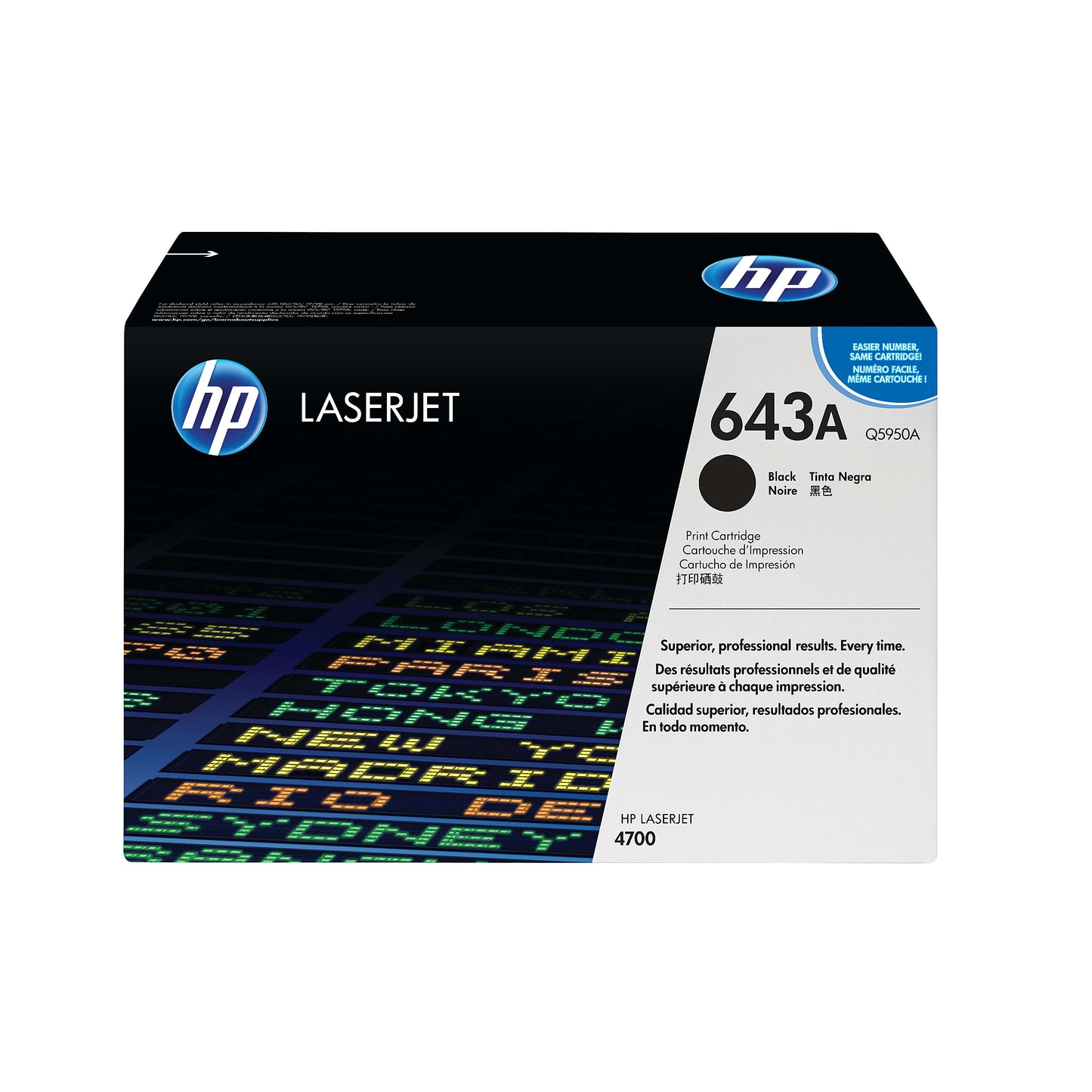 Genuine HP 643A Black Toner Cartridge, Q5950A (11,000 pages) Image 1