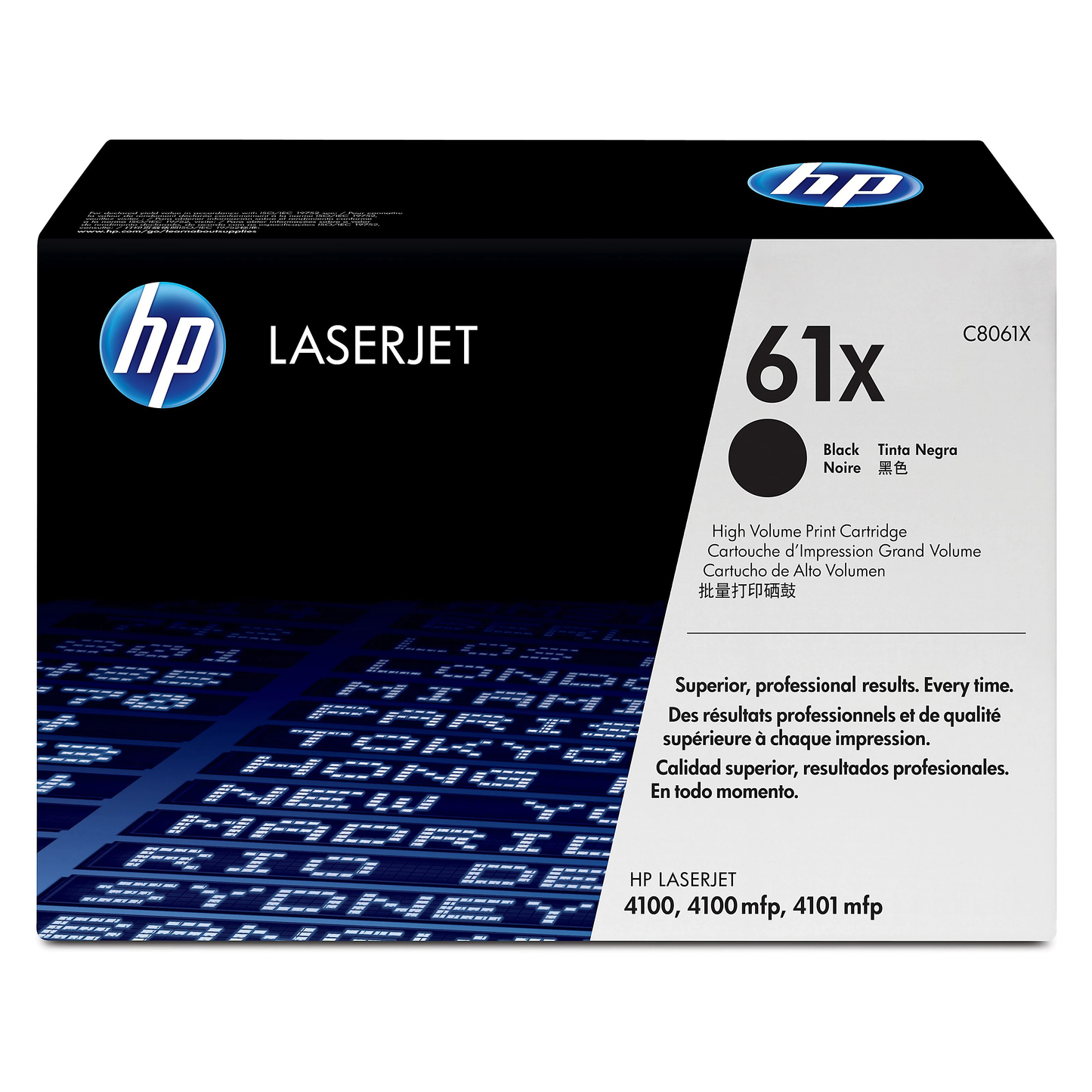 Genuine HP 61X High Yield Black Toner Cartridge, C8061X (10,000 pages)