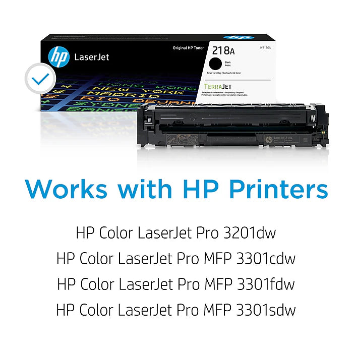 Genuine HP 218A Black Toner Cartridge, W2180A (1,300 pages) Image 2