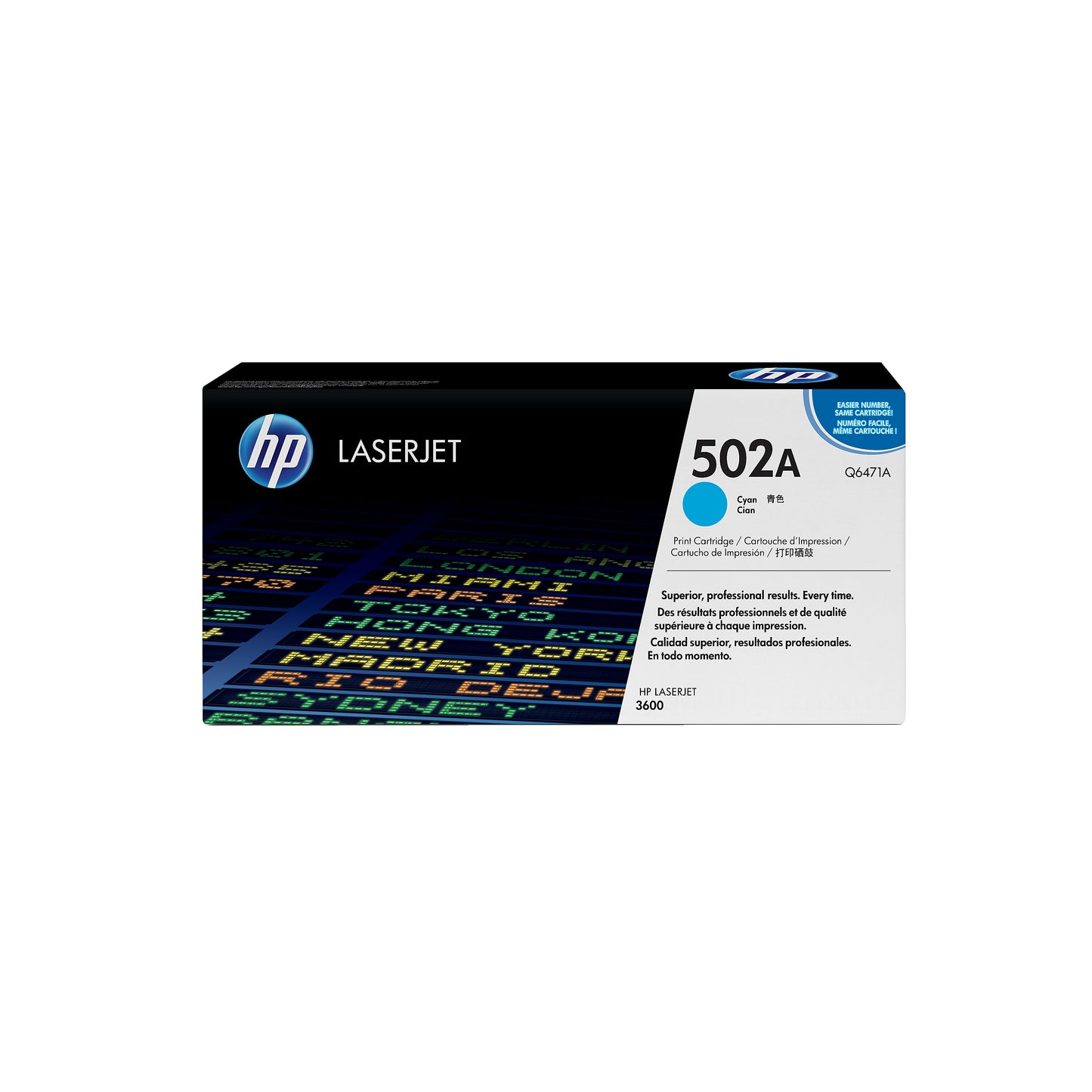Genuine HP 502A Cyan Toner Cartridge, Q6471A (4,000 pages)