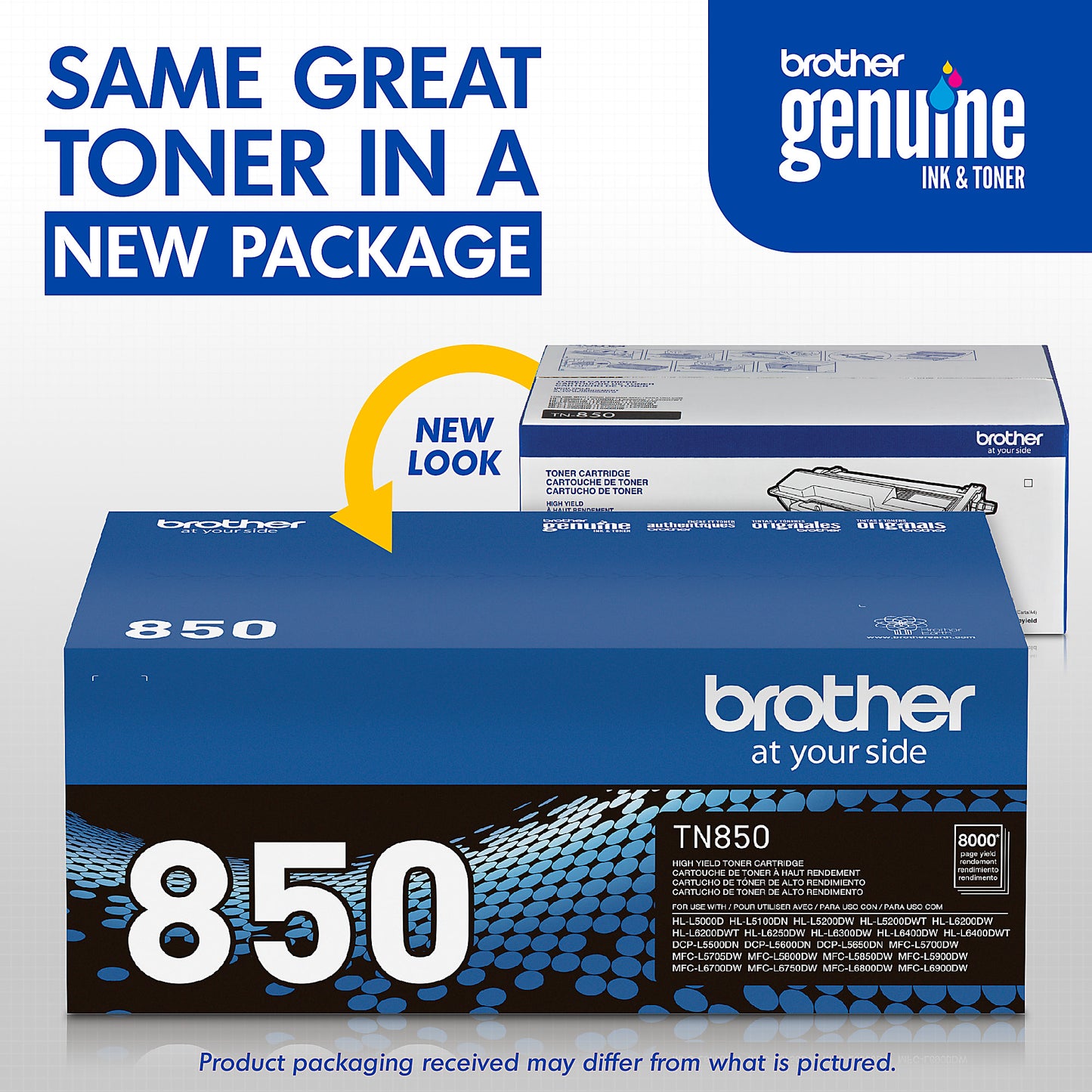 Genuine Brother TN850 High Yield Black Toner Cartridge (8,000 pages) Image 3