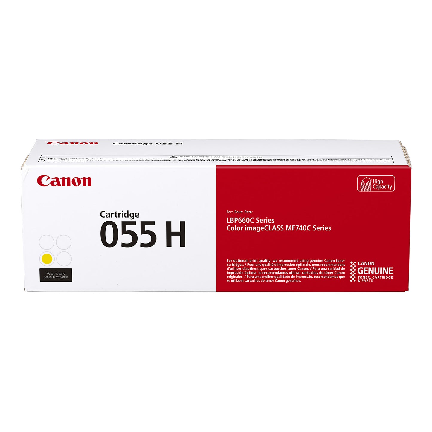 Genuine Canon 055H Yellow High Yield Yellow Toner Cartridge (5,900 pages) Image 1