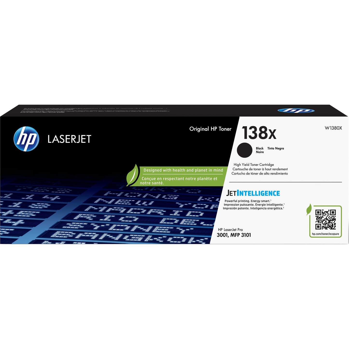 Genuine HP 138X High Yield Black Toner Cartridge, W1380X (4,000 pages) Image 1