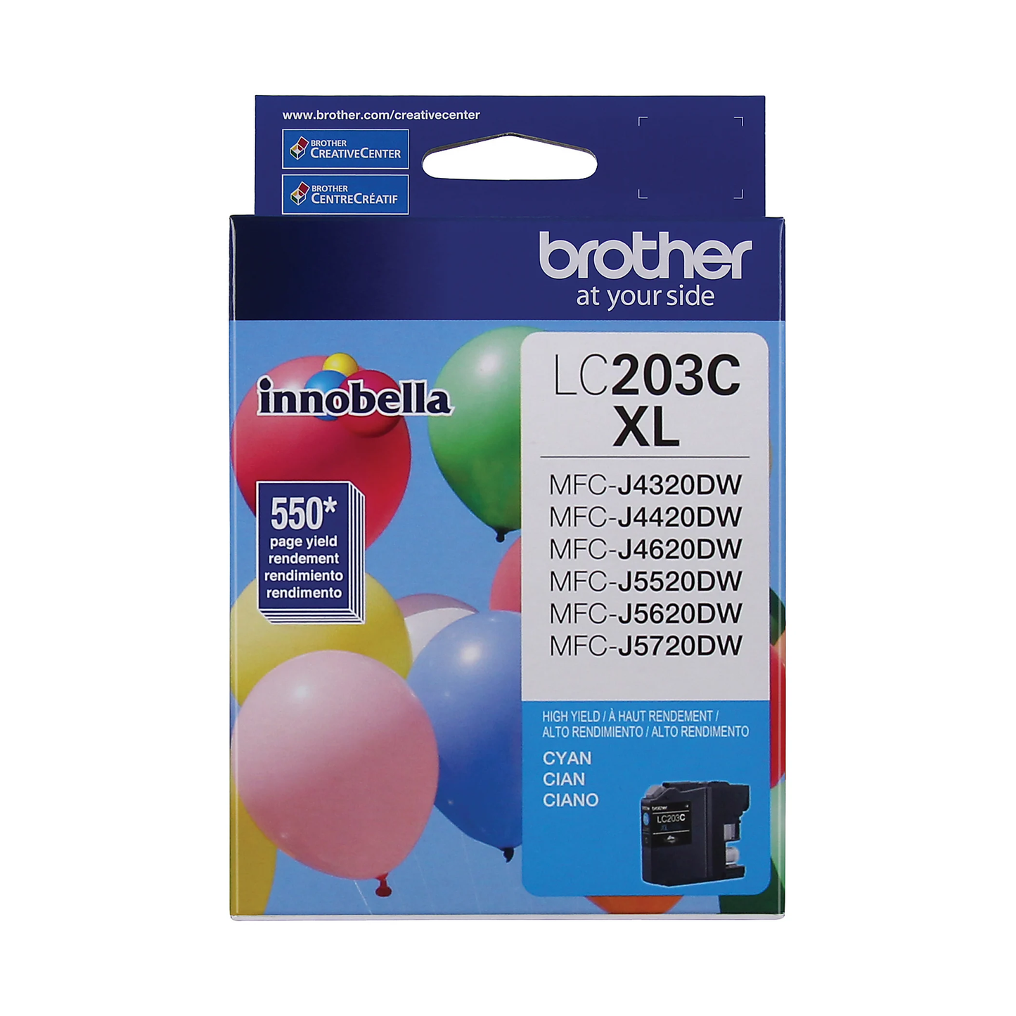 Genuine Brother LC203C High Yield Cyan Ink Cartridge (550 pages)
