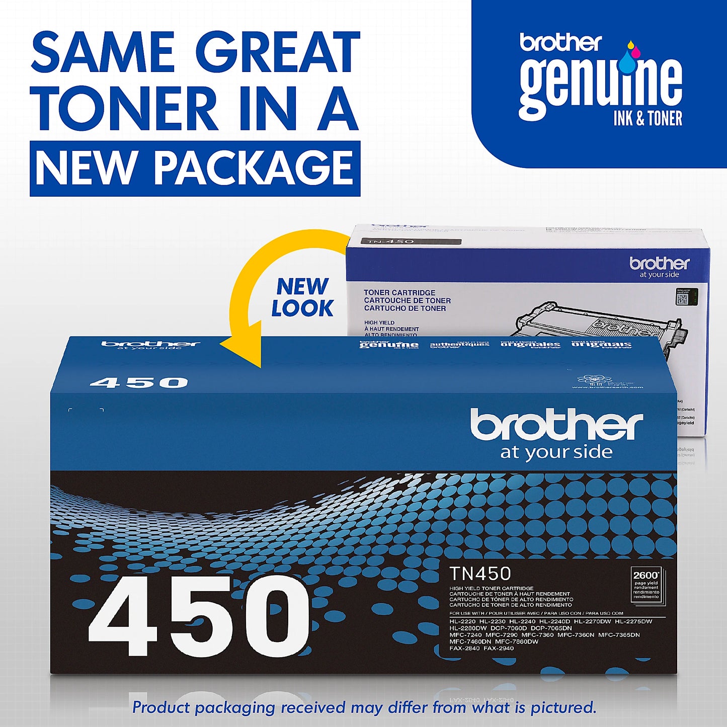 Genuine Brother TN450 High Yield Black Toner Cartridge (2,600 pages) Image 3