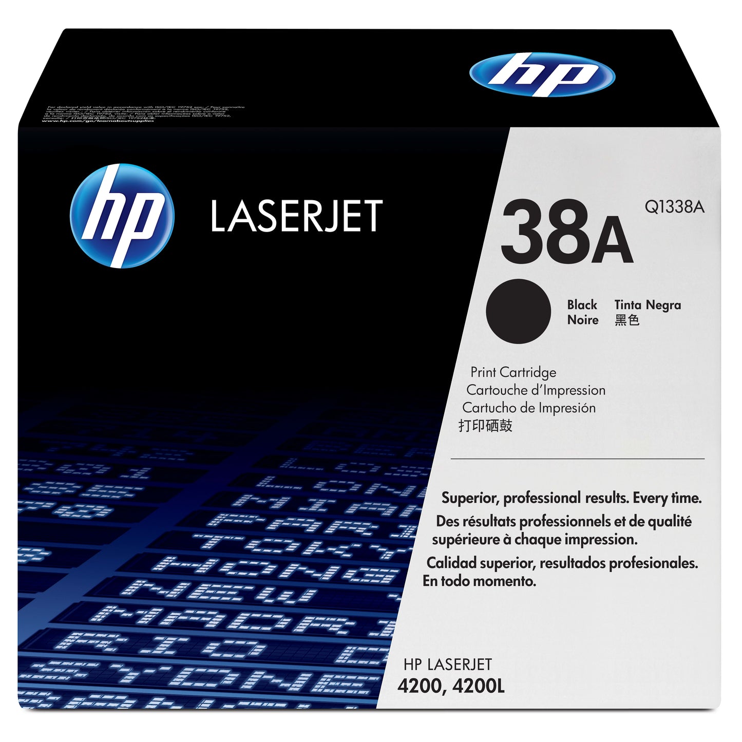 Genuine HP 38A Black Toner Cartridge, Q1338A (12,000 pages)