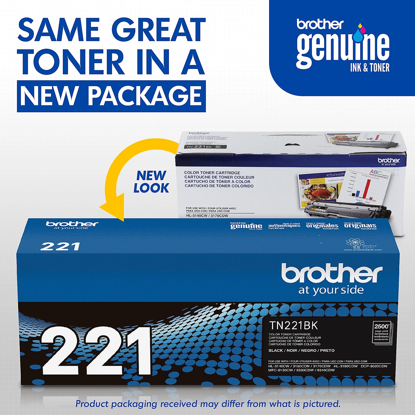 Genuine Brother TN221BK Black Toner Cartridge (2,500 pages) Image 3