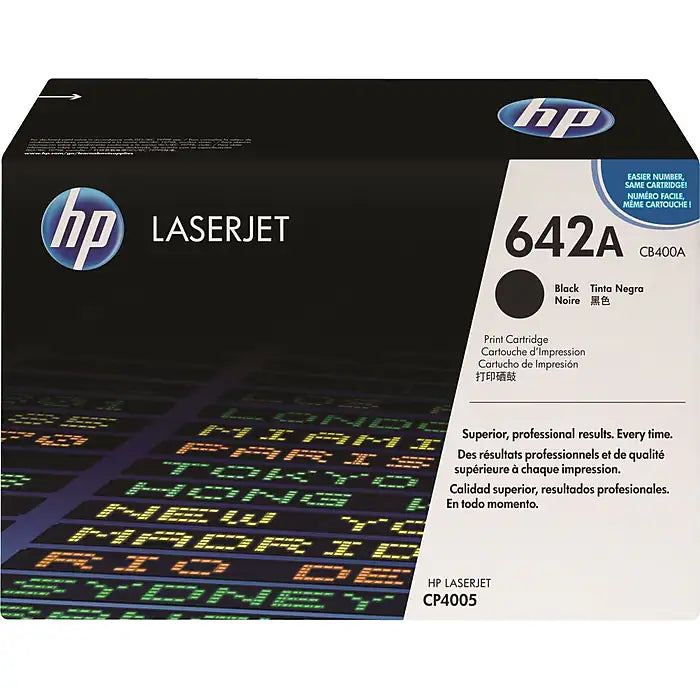 Genuine HP 642A Black Toner Cartridge, CB400A (7,500 pages)