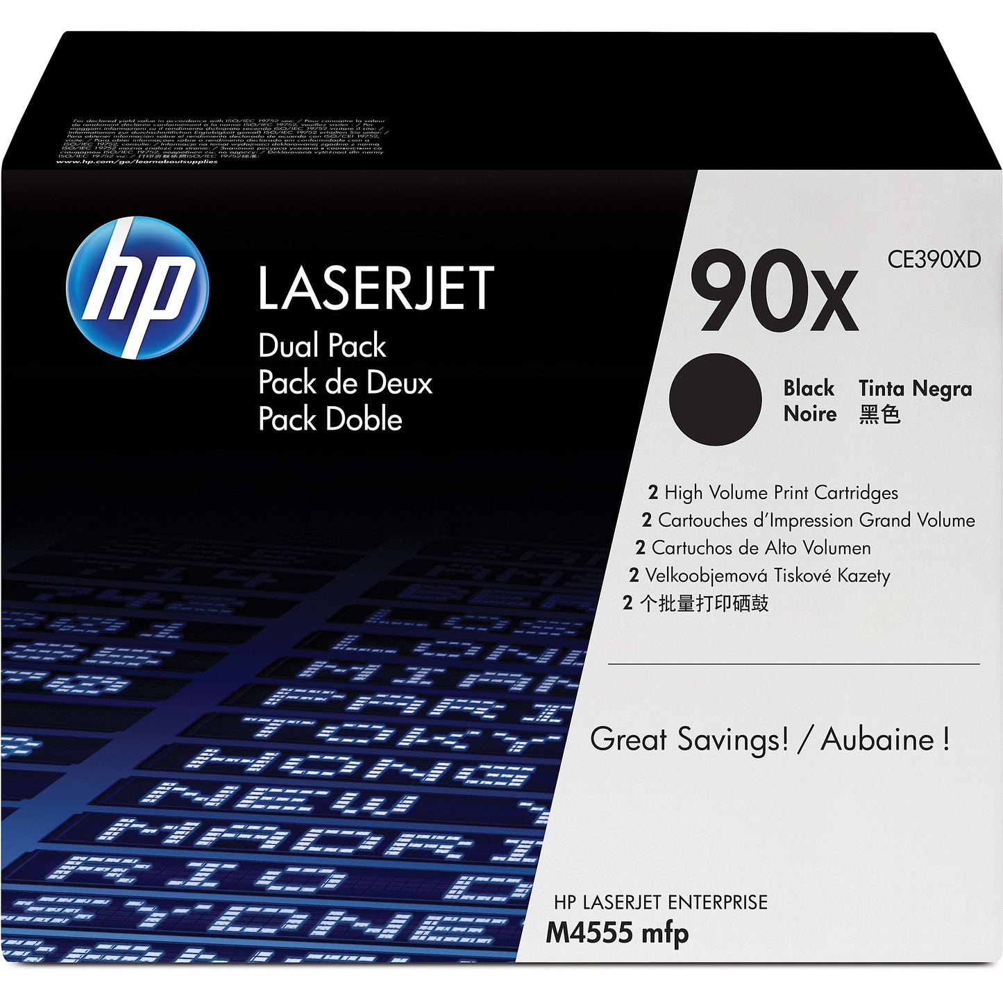 Genuine HP 90X High Yield Black Toner Cartridge, CE390X (24,000 pages) Image 1