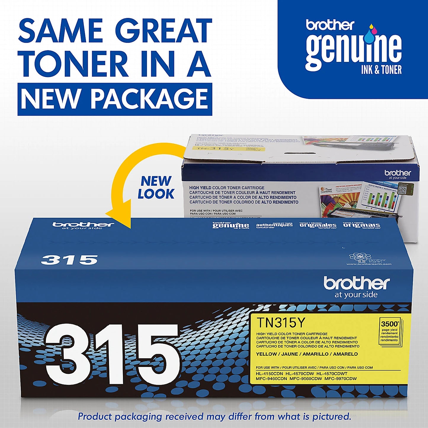 Genuine Brother TN315Y High Yield Yellow Toner Cartridge (3,500 pages) Image 3