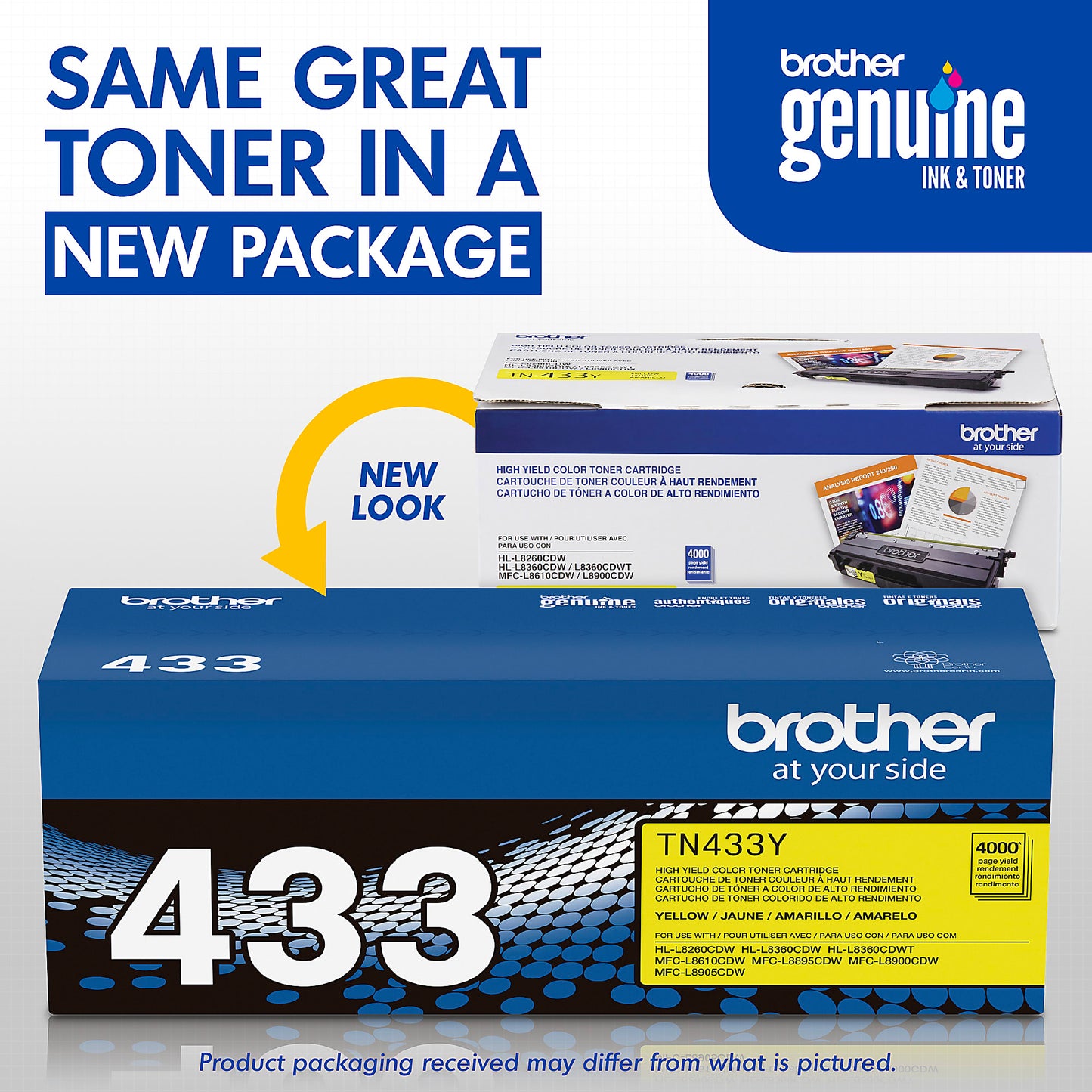 Genuine Brother TN433Y Yellow Toner Cartridge (4,000 pages) Image 3