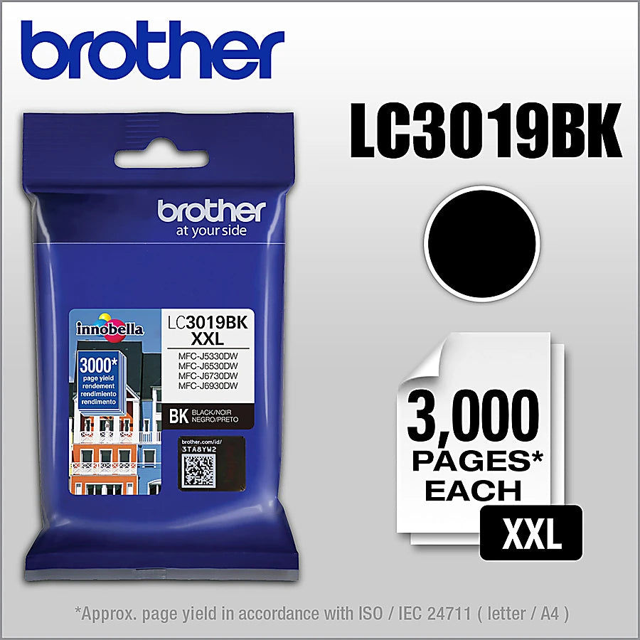 Genuine Brother LC3019BK Black Ink Cartridge (3,000 pages) Image 2