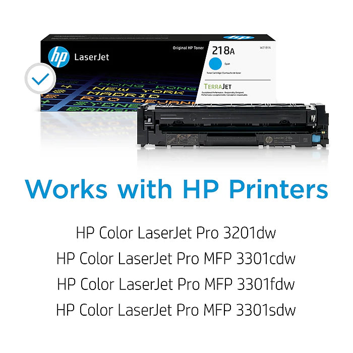 Genuine HP 218A Cyan Toner Cartridge, W2181A (1,200 pages) Image 2