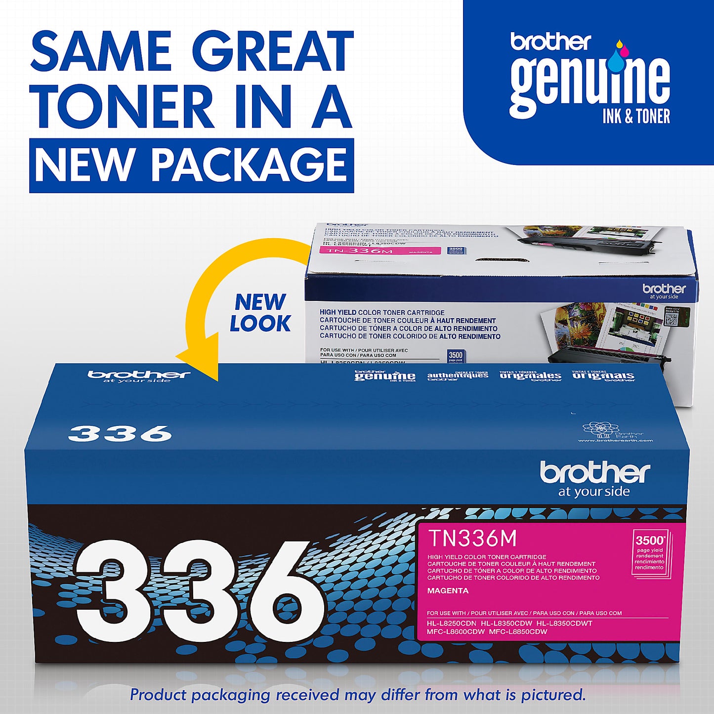 Genuine Brother TN336M High Yield Magenta Toner Cartridge (3,500 pages) Image 3