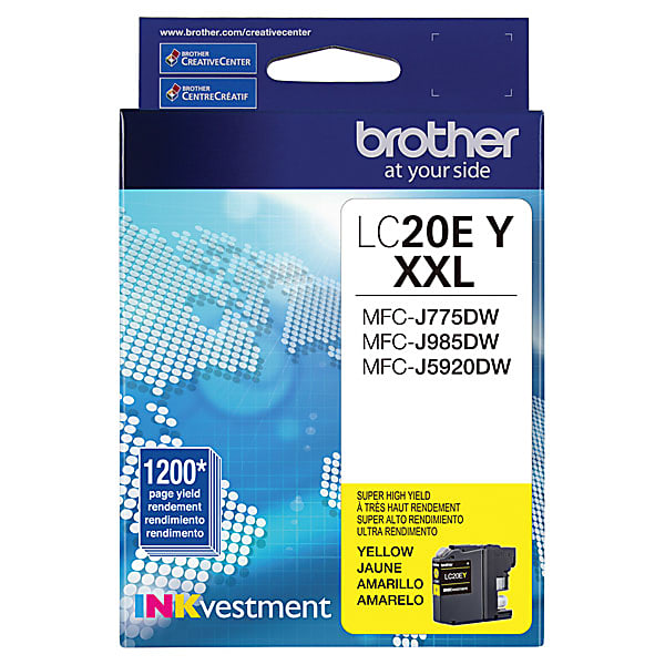 Genuine Brother LC20EY Yellow Ink Cartridge (1,200 pages)