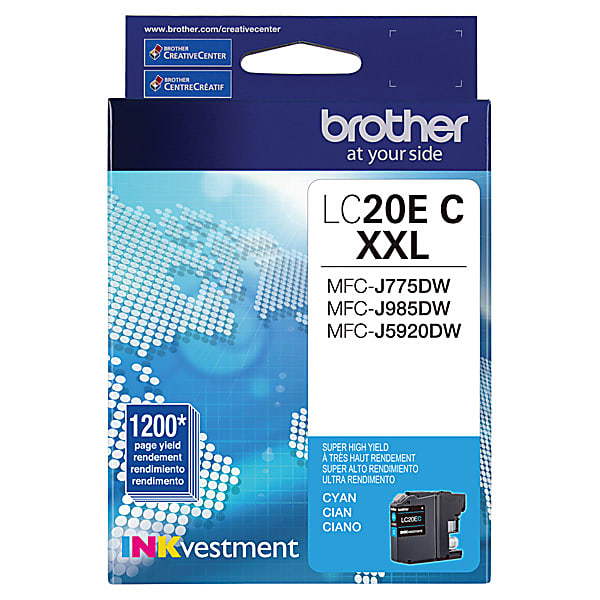 Genuine Brother LC20EC Cyan Ink Cartridge (1,200 pages)