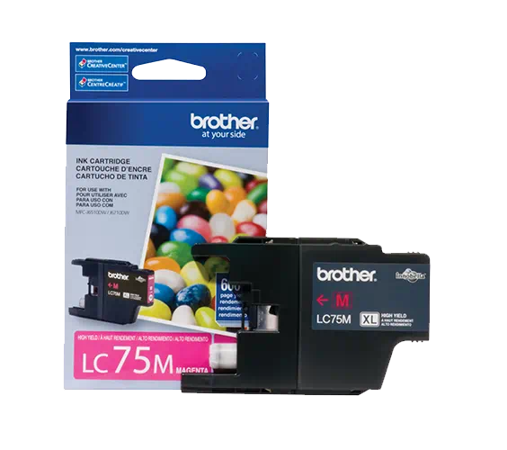 Genuine Brother LC75M High Yield Magenta Ink Cartridge (600 pages) Image 2