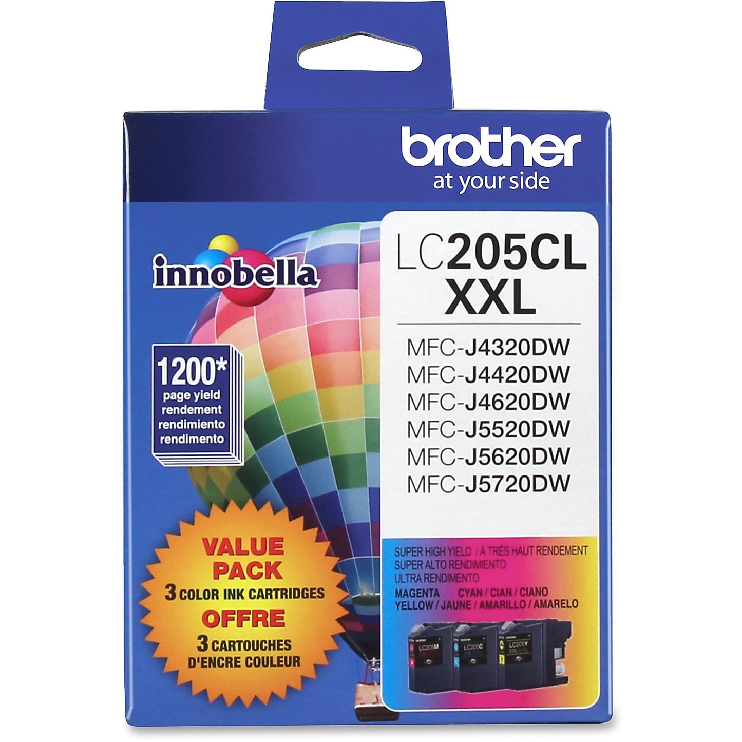 Genuine Brother LC2053PKS Cyan, Magenta, Yellow Ink Cartridge (1,200 pages)