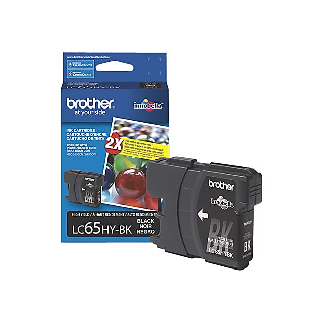 Genuine Brother LC65HYBK High Yield Black Ink Cartridge (900 pages)