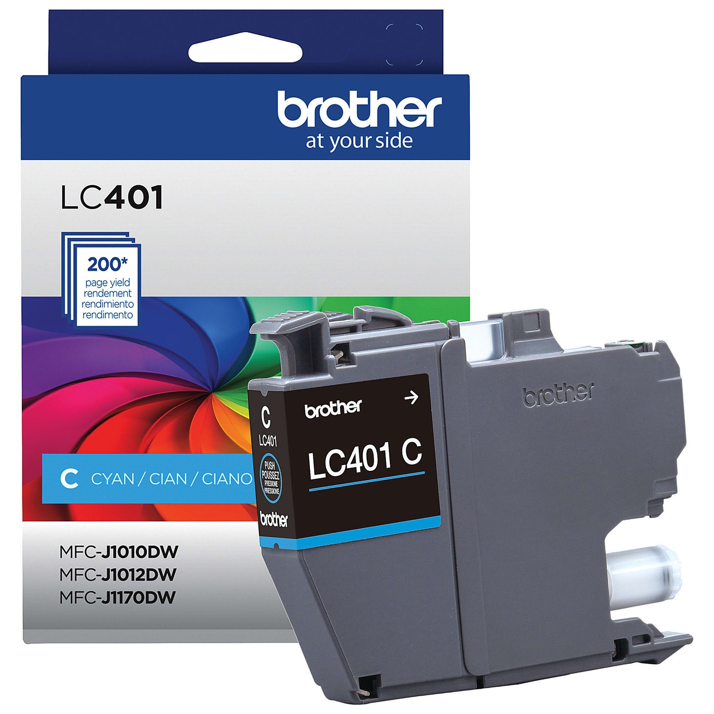 Genuine Brother LC401C Cyan Ink Cartridge (200 pages)