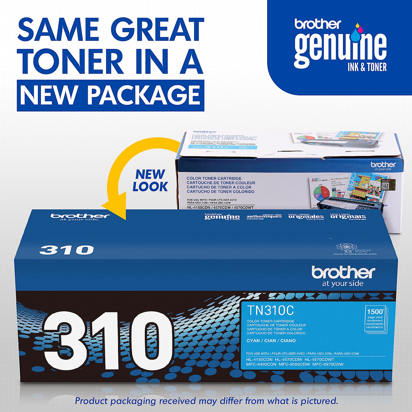 Genuine Brother TN310C Cyan Toner Cartridge (1,500 pages)