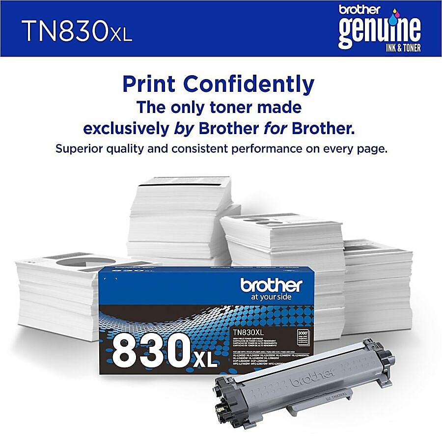 Genuine Brother TN830XL Black Toner Cartridge (3,000 pages)