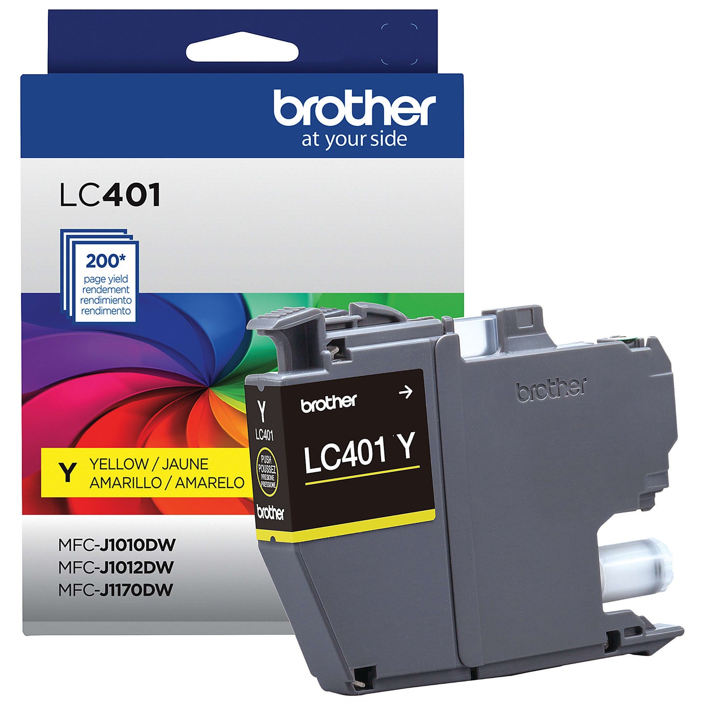 Genuine Brother LC401Y Yellow Ink Cartridge (200 pages)